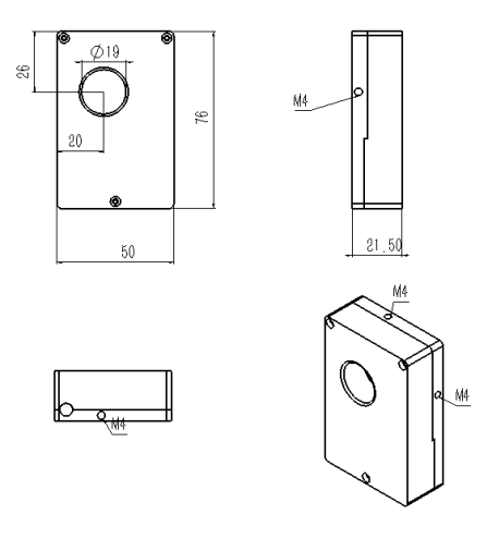 超快電動(dòng)激光快門19mn快門尺寸圖