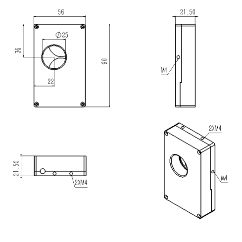 超快電動(dòng)激光快門25mn快門尺寸圖