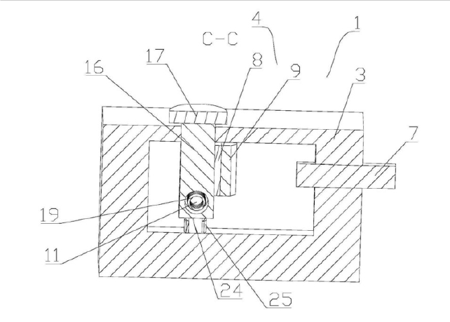 節(jié)能MEMS光開(kāi)關(guān)C-C面剖視圖(MEMS芯片安裝位置) - 廣西科毅光通信 節(jié)能MEMS光開(kāi)關(guān)C-C面剖視圖(MEMS芯片安裝位置) - 廣西科毅光通信