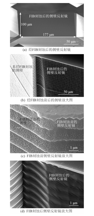 圖5:側(cè)壁反射鏡FIB刻蝕前后的SEM對比圖 - 廣西科毅光通信 圖5:側(cè)壁反射鏡FIB刻蝕前后的SEM對比圖 - 廣西科毅光通信