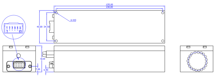 8×1光子晶體光纖開(kāi)關(guān)封裝尺寸結(jié)構(gòu)圖 - 廣西科毅光通信 8×1光子晶體光纖開(kāi)關(guān)封裝尺寸結(jié)構(gòu)圖 - 廣西科毅光通信